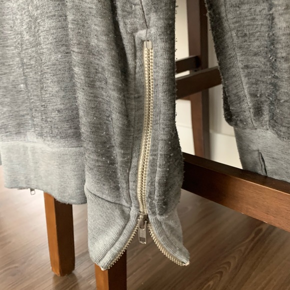 Wildfox Minka Burnout Ruffle Hoodie GreySweatshirt - Picture 7 of 7